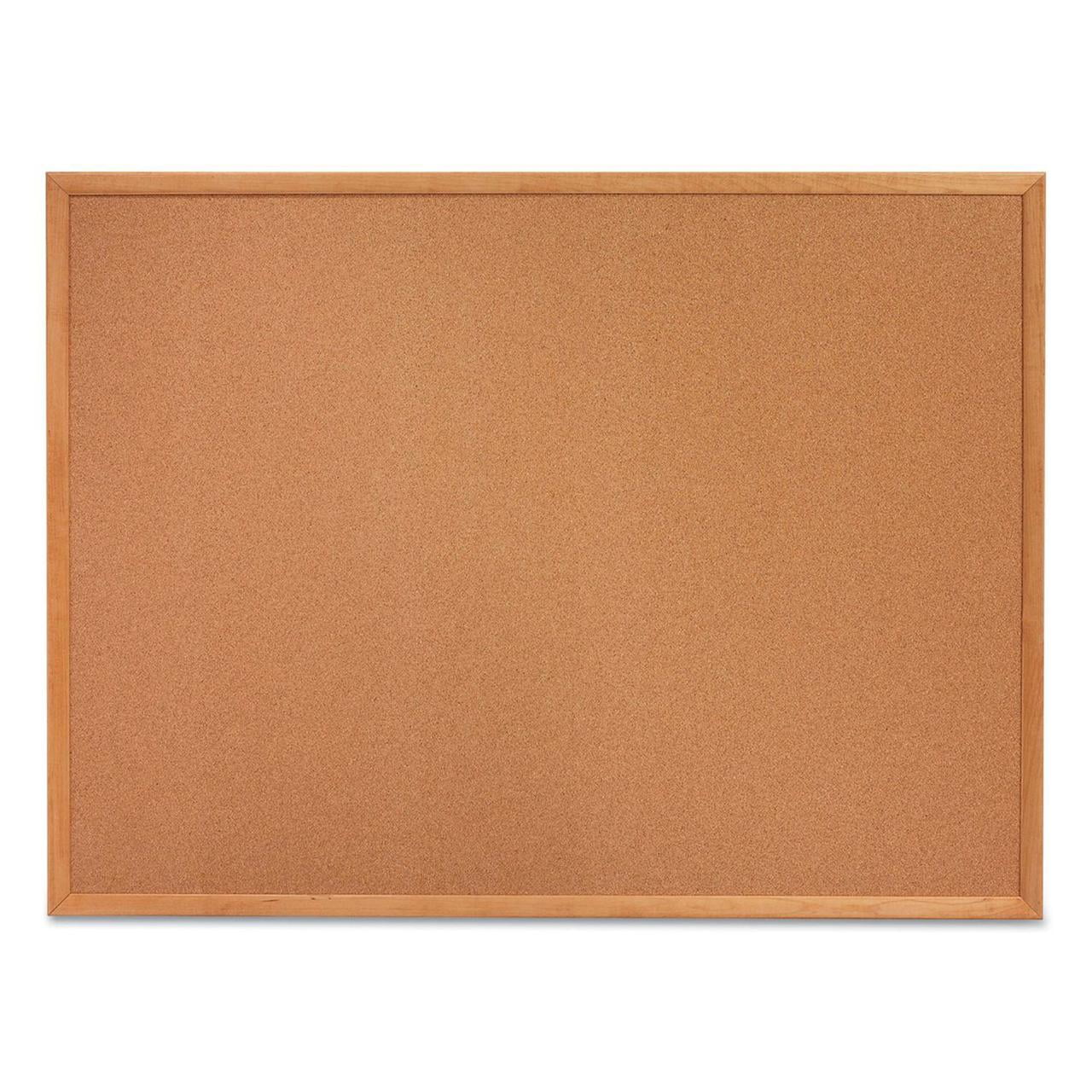 Quartet Classic Cork Bulletin Board, 24" x 18", Oak Finish Frame