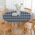 thumbnail image 3 of Floral Boho Motif Stretch Tablecloth for Round Tables, 44 Inch Diameter Fits 38-42 Inches, 3 of 7