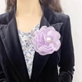 thumbnail image 3 of Lady Camellia Flower Brooch Pin for Women Girls Elegant Fabric Shell Pearl Hat and Hair Clips Brooches Lapel Pins Cocktail Tea Party Costume Dress Accessories Wedding Holiday Jewelry Gift, 3 of 11