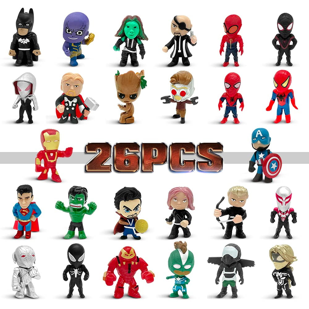 Action Figures, 26 Pcs Super Hero Adventures Ultimate Superhero Set
