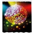 thumbnail image 3 of Ambesonne Popstar Party Shower Curtain, Vivid Disco Ball, 69"Wx70"L, Multicolor, 3 of 3
