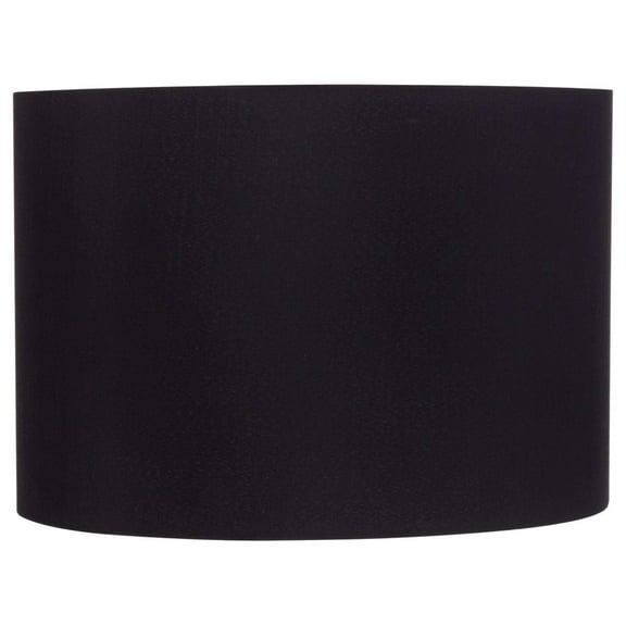 Black Medium Hardback Drum Lamp Shade 16" Top x 16" Bottom x 11" High (Spider) Replacement with Harp and Finial - DyGTyX