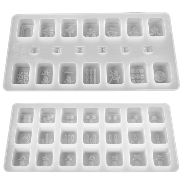 MasteelfCA 2pcs Silicone Mahjong and Dice Casting Molds Epoxy Resin Moulds for DIY