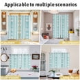 thumbnail image 6 of Teal Striped Coastal Kitchen Curtains 96 Inch Length, Nautical Beach Starfish Shell Grommet Top Bedroom Living Room Curtains, Light Filtering Cafe Curtain Drapes 2 Panels Set 104''x96'', 6 of 9