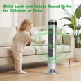 thumbnail image 6 of Quiet Tower Fan for Bedroom, Oscillating Fan with Child Lock & Night Light, 28dB, 12H Timer and Remote, 5 Speeds Cooling Fan for Nursery and Home,Gray, 6 of 8