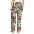 thumbnail image 3 of Naloa Rose Flowers Print Women’s Ultra-Soft Comfy Pajama Lounge Pants with Pockets & Drawstring, 3 of 8