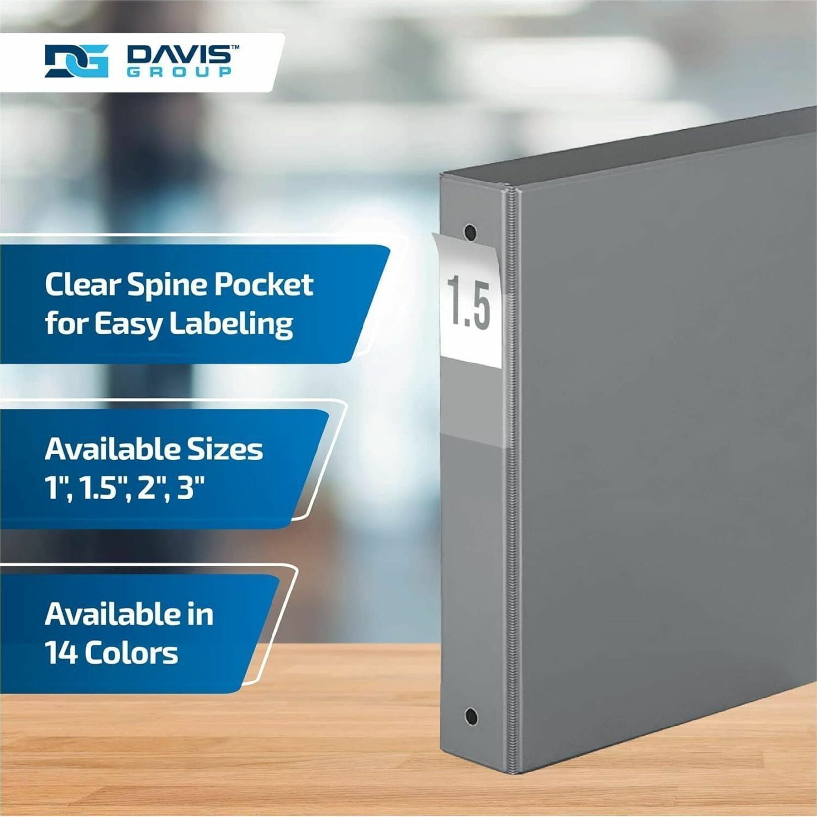 Davis Group Premium Economy, Round Ring, Binder, 6 Pack (Grey, 1.5")