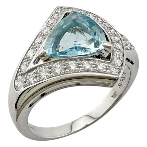Pre-Owned Bulgari Diva's Dream Ring, 18k Gold, Aquamarine, Diamond, Women's, BVLGARI