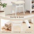 thumbnail image 7 of Carolayne Vintage Vanity Stool, Upholstered Non-Slip, Beige with White Legs, 7 of 7