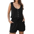 thumbnail image 1 of Nouveau Combishort Décontracté Sans Manches pour Femmes avec Ceinture Grand, 1 of 5