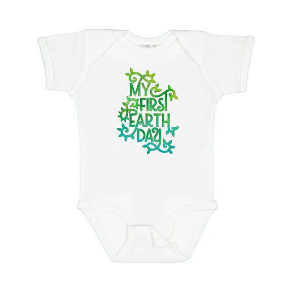 Inktastic My First Earth Day with Leaves Boys or Girls Baby Bodysuit