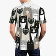 thumbnail image 4 of Daiia Colors Cats Pattern Men’s Polo Shirts,Solid Deck Shirt,Classic Fit, Breathable Cotton Polo for Casual and Sport Wear-X-Large, 4 of 9