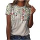 thumbnail image 1 of moda de las mujeres casual manga corta impreso cuello redondo suéter suelto top multicolor/2xl, 1 of 5