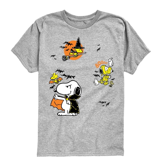 Peanuts - Halloween Stickers - Youth Boys Short Sleeve Graphic T-Shirt