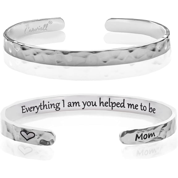 Bracelets for Women, Personalized Gifts for Her, Mom, Best Friend, Inspirational Friendship Cuff for Teen Girls, Engraved, Birthday Gift Jewelry