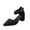 Black, variant on Hyknon Sandals for Women Summer Casual Pointed-toe Sandals Middle Heel Chunky Heel Metal Buckle Sandals Arch Support Comfortable Sandals
