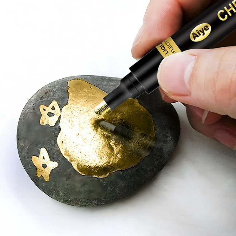 Marker Pen Waterproof High-gloss DIY Supplies Liquid Chrome Paint Pen for  Model Bronze PlasticSpecifications: A: 1mm, B 