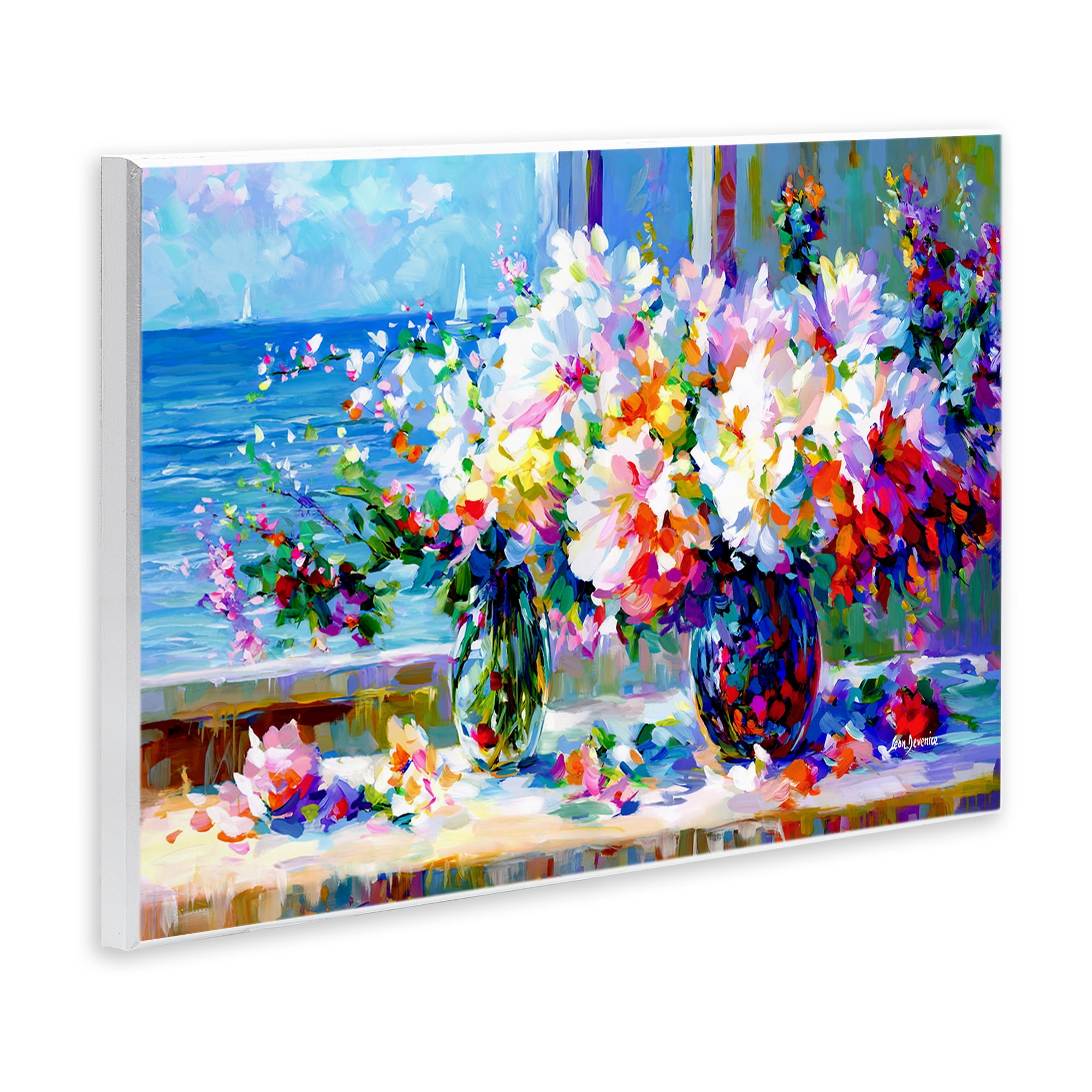 Stupell Industries Blossoms By The Sea Botanical & Floral Painting Unframed Art Print Wall Art, 19 x 13