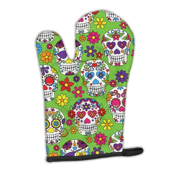 Day of the Dead Green Oven Mitt