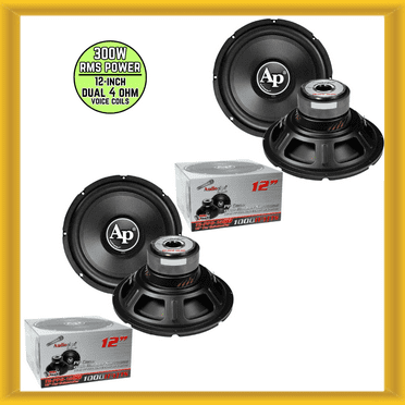 x2 Audiopipe 12" 300W RMS Dual 4 Ohm Voice Coils Car Subwoofer (TS-PP2 12-D4)