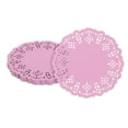 thumbnail image 1 of 100 piezas de servilletas de papel, servilletas de papel de encaje de 3.5 pulgadas, manteles desechables de papel rosa, 1 of 7