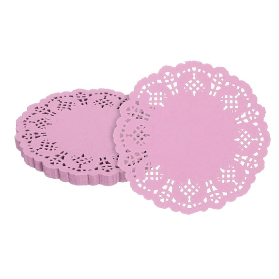 100pcs Paper Doilies, 3.5 Inch Lace Paper Doilies, Disposable Paper Placemats Pink