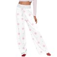 thumbnail image 2 of Women Winter Soild Color Pants Full Length Long Trousers Sports Pants with Star Print and Drawstring for Fun and Comfortable Use,Pink,M, 2 of 8
