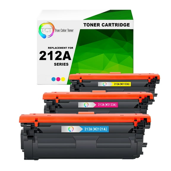 TCT 212A Color Toner Cartridge 3 Pack - Premium Compatible Replacement for 212A W2121A W2122A W2123A