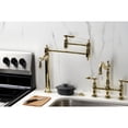 thumbnail image 2 of Kingston Brass KS3702BAL Heirloom Deck Mount Pot Filler Faucet, Polished Brass, 2 of 9