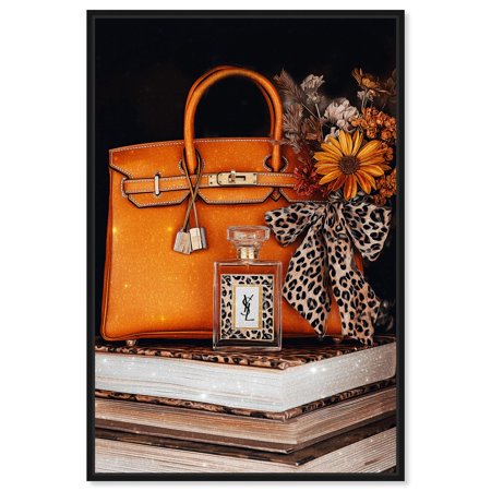 Leopard Fall Glam Canvas Print Glam Wall Art by Art Remedy, Black Frame, 10 x 15