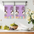 thumbnail image 3 of Purple Easter Kitchen Towels Set of 4, Spring Cartoon Bunny Colorful Eggs Wood Grain Absorbent Dish Towels for Kitchen, Microfiber Hand Towel, Quick Drying Tea Towel for Cleaning Dishcloths, 3 of 7