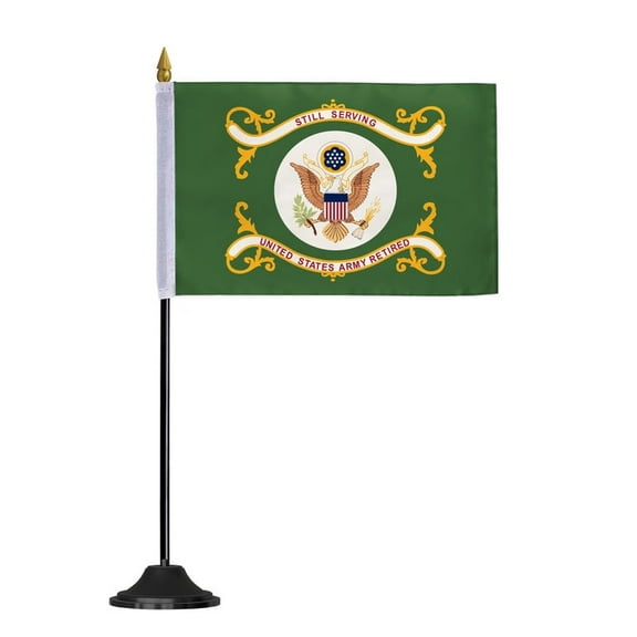 AGAS US Army Retired 4x6 inch Polyester Stick Flag