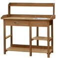 thumbnail image 3 of VEIKOUS Wood Potting Bench Garden Table w/ Removable Stainless Sink & Shelves, Natural, 3 of 9