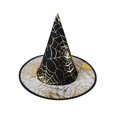 thumbnail image 2 of BRGZLK Adults Halloween Witches Hat Halloween Spider Web Wide Brim Pointed Witch Hat Festival Party Costume Hats, Witch Costume Accessories Black Free Size, 2 of 4
