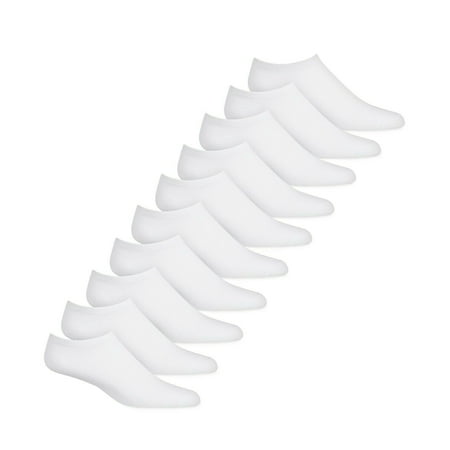 HUE Women's 10 Pack No-Show Sport Socks, White, One Size - NEW
