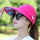 thumbnail image 5 of Sombreros de sol para mujer viseras pesca Fisher playa gorra de protección UV negro Casual para mujer gorras de verano cola de caballo ala ancha, 5 of 5