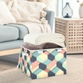 thumbnail image 3 of Yayeee Collapsible Cube Storage Bin with Lid Fabric Closet Decorative Basket with Handles, Pink Cubes, 3 of 7