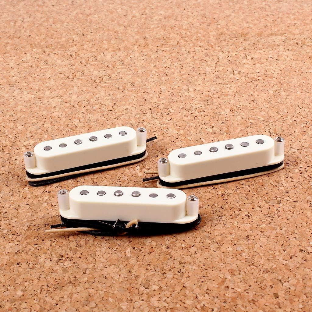Single Coil Pickups SSS Alnico 5 Neck/Middle/Bridge Pickups for ST Electric Guitar 3PCS/Set Cream White