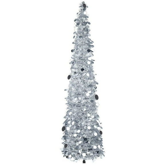 Spiral Colorful Sequin Tinsel Artificial Pencil Christmas Tree With Collapsible for Christmas Decorations