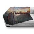 thumbnail image 3 of Lighthouse Soft Flannel Fleece Blanket, Sunset at Seaside Wooden Docks Lighthouse Clouds Rainbow Waterfront Reflection, Cozy Plush for Indoor and Outdoor Use, 50" x 60", Multicolor, by Ambesonne, 3 of 6