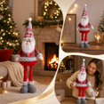 thumbnail image 5 of Christmas Plush Santa Claus Figurine with Retractable Telescopic Legs, Standing Xmas Holiday Decor Ornament, Festive Party Gift Doll, 5 of 7