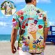 thumbnail image 5 of Las más nuevas camisetas holgadas y transpirables con estampado 3D de muñeco de nieve y helado para hombre y mujer, camisetas de manga corta para fiesta en la playa, 5 of 5