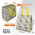 thumbnail image 3 of Pioneer Flower Floral Print Pattern Insulated Lunch Bag for Women & Adults,Large Portable Soft Cooler Lunch Bag,Thermal Food Storage Tote with Pearl Cotton,8.66L,8.75x5.75x9.5 Inch, 3 of 6