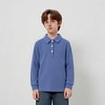 thumbnail image 4 of Polo Shirt Boys Long Sleeve Blue Button up Shirt Boys Collar Shirt School Uniform Shirts 18-24 Months Shirts, 4 of 4