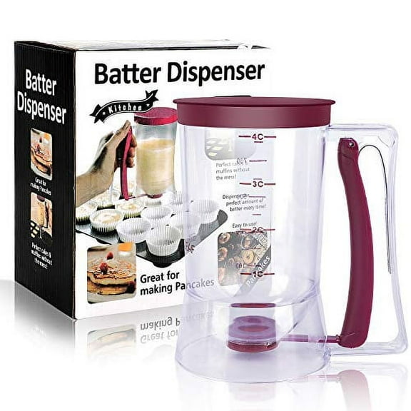 BBSTARZ Batter separator Cupcakes Pancakes Cookie Cake Waffles Batter Dispenser cookie separator batter Cream Speratator Cup Measuring Baking Tools (purple)