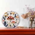 thumbnail image 2 of Yayeee 10" Wall Clock Battery Operated Quartz Round Silent Non-Ticking Home Decor, White Mushroom, 2 of 6