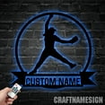 thumbnail image 4 of Craftnamesign Custom Softball Pitcher Metal Wall Art, Personalized Name Sign Home Decor, 4 of 5