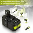 thumbnail image 2 of 5.0Ah for Ryobi 18V Lithium-ion Battery P108 P103 P104 P105 P107 P102 P109 P122 Cordless Power Tools 1 Pack, 2 of 5