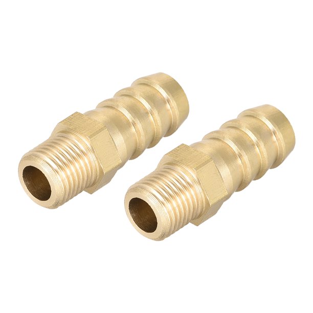 Brass Fitting Connector Metric M10x1 Male to Barb Hose ID 10mm 2 pcs