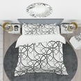 thumbnail image 2 of Designart 'Monochrome Geometric Pattern' Mid-Century Duvet Cover Set, 2 of 4